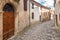An ancient stone street in the city of Motovun on Istria.