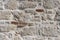 Ancient stone wall background. Old texture stonework material of ancient building house. History, ruins concept