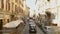 Ancient street in rome. Narrow old street in rome. Cars parked along a narrow street in Rome