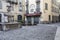Ancient street view, historic center citta alta of Bergamo,Lomb