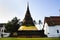Ancient stupa or antique ruin chedi of Wat Traphang Thong for Thai people foreign travelers travel visit respect praying blessing