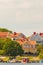 Ancient swedish houses in the seaside bay of Karlskrona