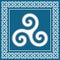 Ancient symbol triskelion or triskele, traditional celtic element