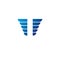 Ancient Symbolic blue Wings emblem. Heraldic vector design element.