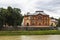 Ancient synagogue on the river bank in the city of Uzhhorod. Ukraine