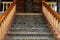 Ancient teak wooden stairs in Thailand