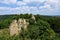 Ancient Templar fortress. Templstejn, decaying in South Moravia, Czech Republic.