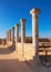 Ancient temple columns in Kato Paphos Archaeological Park on Cyprus