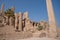 Ancient Temple of Karnak in Luxor - Ruined Thebes Egypt. Walls. obelisks and statutes at Karnak Temple. Temple of Amon-Ra