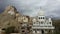 A Ancient Temples on the mountain rock and the old city Leh