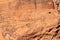 Ancient text on rock on Wadi Rum desert
