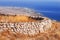 Ancient Thera ruins overlooking Santorini airport