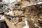 Ancient Tibetan Buddhist chorten in Upper Pisang Village in the Annapurna region, Nepal, Manang district