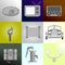 Ancient tools icon set