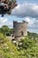 Ancient tower of a defensive stone castle of the Middle Ages in very good condition. Black tower in a town MÃ¶dling, Austria.