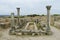 Ancient town columns temple ruins