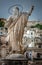 Ancient town Modica and sculptures of the church or Dome of San Pietr , Sicily, Italy