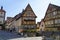 ancient town of Rothenburg ob der Tauber or Rothenburg on the Tauber with its half-timbered houses in Bavaria, Germany