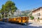 Ancient train Tren de Soller public transport transit transportation railway on Mallorca in Bunyola, Spain