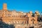 Ancient Trajan`s Market, ruins in Via dei Fori Imperiali, Rome, Italy