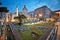 Ancient Trajans Forum square of Rome dawn view