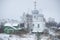 Ancient Transfiguration Cathedral, December day. Belozersk