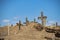 Ancient tribal graveyard at New Mexico pueblo where indigenous peoples still live and perform ceremonies