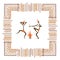Ancient tribal people, ethnic ornament frame for