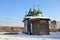 Ancient Trinity Troitskaya church from the village of Dyadino in the village of Taltsy, Irkutsk region, Russia