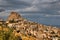 Ancient troglodyte village of Uchisar in Cappadocia (Central Anatolia Turkey). Fairy Chimneys