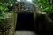 Ancient tunnel or ruins cave of Mandala Suci Wenara Wana or Ubud Sacred Monkey Forest Sanctuary for Balinese and indonesian people