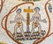 Ancient Two People Mosaic Church Mount Nebo Jordan