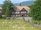 Ancient typical mountain wooden chalet in Czech republic, northern Bohemia