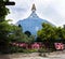 Ancient ubosot church and classic modern architecture building for thai people travelers travel visit and respect praying blessing