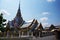 Ancient ubosot ordination hall or antique old church of Wat Sothon Wararam Worawihan or Sothonwararam temple for thai people
