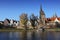 Ancient Ulm old city wall autumn season, Germany, Lutheran minster Baden-WÃ¼rttemberg, Highest christian church