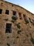 Ancient uninhabited narrow stone building in Jerusalem