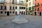 Ancient unused well for collecting rainwater on square in Venice, Italy