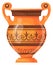 Ancient urn. Antique cartoon pottery. Decorative greek crockery