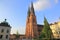 Ancient view on the old cathedral. Uppsala, Sweden, Europe.