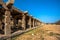 Ancient Vijayanagara Empire civilization ruins of Hampi, Karnataka, India