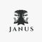 Ancient vintage Greek Janus God logo vector