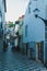 ancient walking street in old portuguese city of Alcobasa