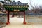 Ancient Wall and Door at The Secret Garden inside Changdeokgung Ancient Palace Seoul, South Korea in the Winter