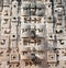 Ancient wall with god Chaac masks, Uxmal, Yucatan, Mexico