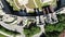 Ancient Walls of Fortress, Manasija Monastery, Serbia. Aerial View of Landmark