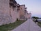 Ancient walls of a monastery in holy Mount Athos Greece