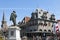 Ancient weigh house and tourists in dutch city Hoorn