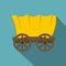 Ancient western covered wagon icon