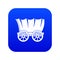 Ancient western covered wagon icon digital blue